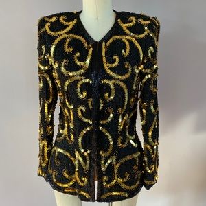 Vintage handmade sequined evening jacket